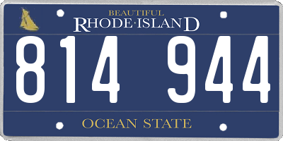 RI license plate 814944