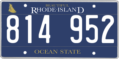 RI license plate 814952