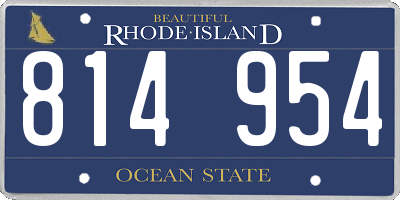 RI license plate 814954