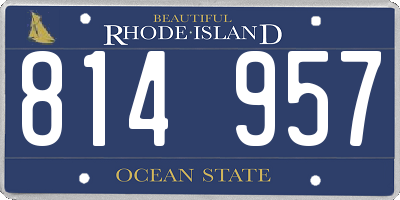 RI license plate 814957