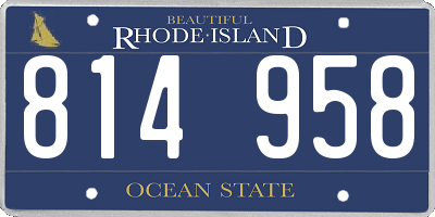 RI license plate 814958