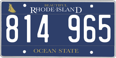 RI license plate 814965