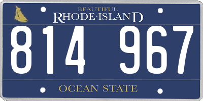 RI license plate 814967