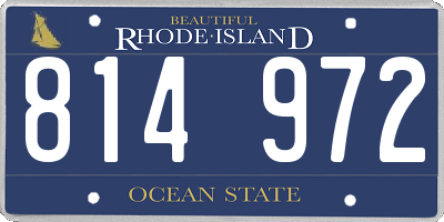 RI license plate 814972