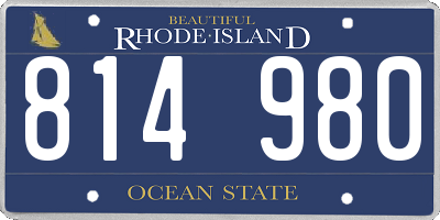RI license plate 814980