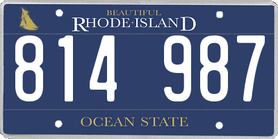RI license plate 814987