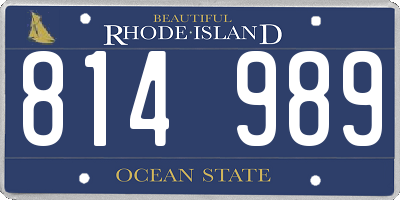 RI license plate 814989