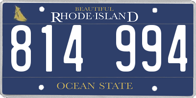 RI license plate 814994