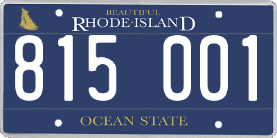 RI license plate 815001
