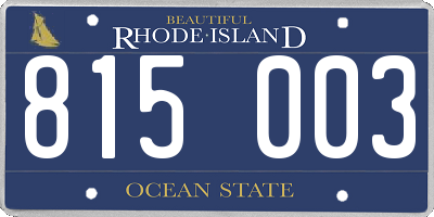 RI license plate 815003
