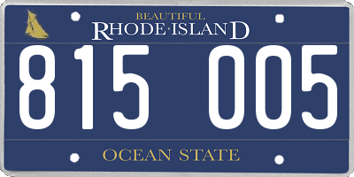 RI license plate 815005