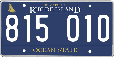 RI license plate 815010