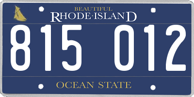 RI license plate 815012
