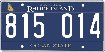 RI license plate 815014