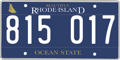 RI license plate 815017