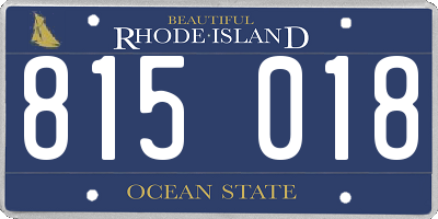 RI license plate 815018
