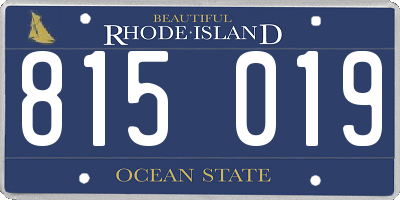 RI license plate 815019