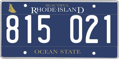 RI license plate 815021