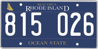 RI license plate 815026