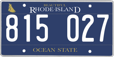 RI license plate 815027