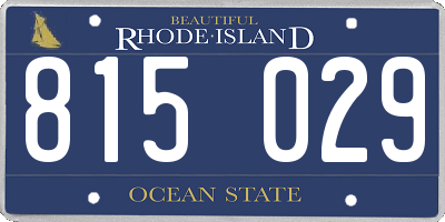 RI license plate 815029