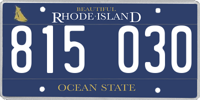 RI license plate 815030