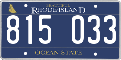 RI license plate 815033