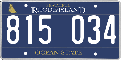 RI license plate 815034