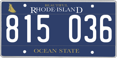 RI license plate 815036