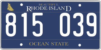 RI license plate 815039