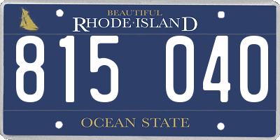 RI license plate 815040