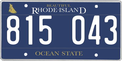 RI license plate 815043