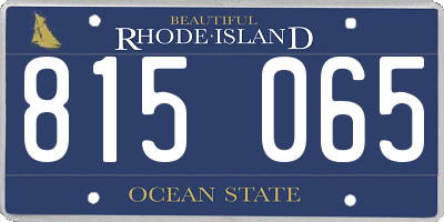 RI license plate 815065
