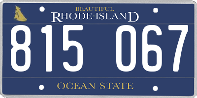 RI license plate 815067