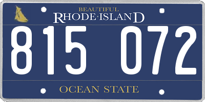 RI license plate 815072