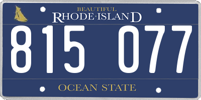 RI license plate 815077