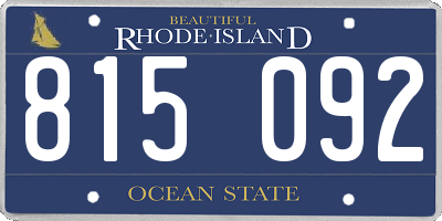 RI license plate 815092