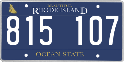 RI license plate 815107
