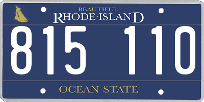 RI license plate 815110