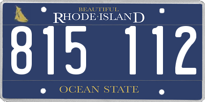 RI license plate 815112