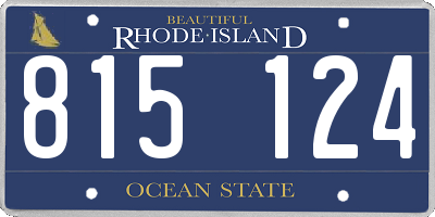 RI license plate 815124