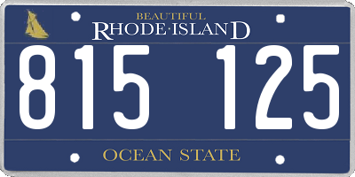 RI license plate 815125