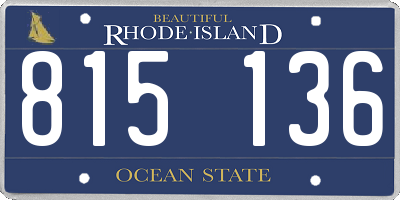 RI license plate 815136