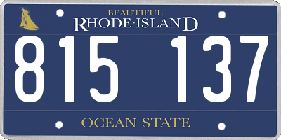 RI license plate 815137