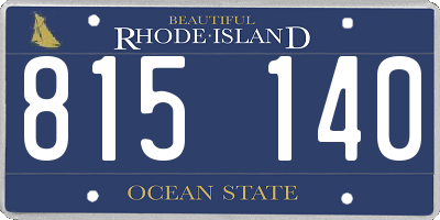 RI license plate 815140