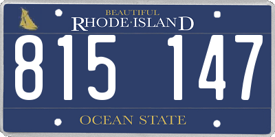 RI license plate 815147