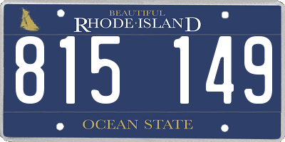 RI license plate 815149