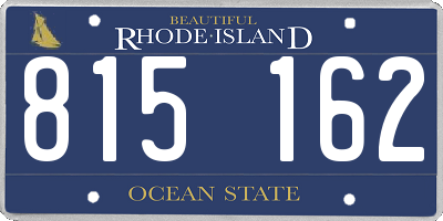 RI license plate 815162