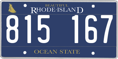 RI license plate 815167