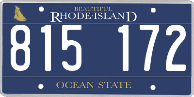 RI license plate 815172